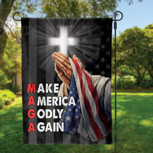 Jesus Christ Praying Garden Flag Make America Godly Again Christian Home Decor