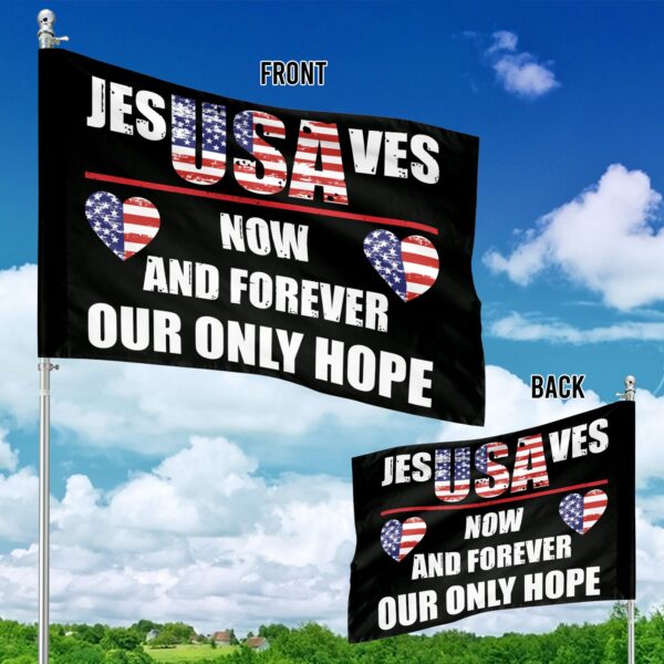 Jesus Saves 2024 Garden Flag: American Pride Patriotic Gift