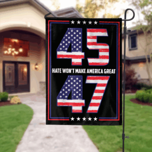 Jesus American Flag - Patriotic Outdoor Decor Gift for Garden - 45 47 Hate Won t Make America Great House Flag 1