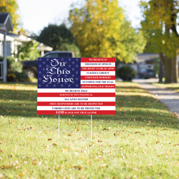 Jesus American Flag Yard Sign – Freedom of Speech Home Decor Metal Outdoor Sign