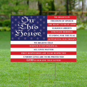 Jesus American Flag Yard Sign - Freedom of Speech Home Decor Metal Outdoor Sign