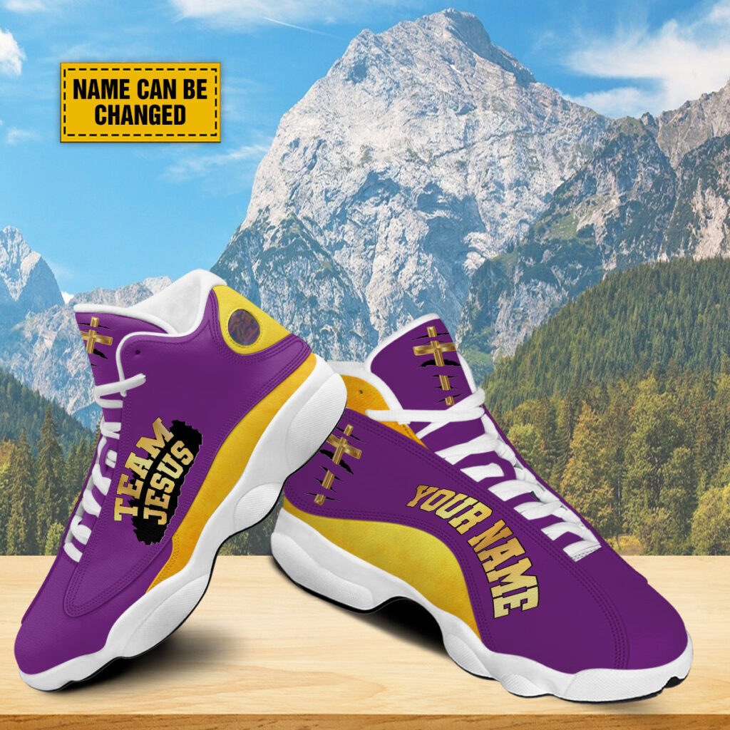 Personalized Purple Jesus Basketball Shoes, Team Jesus Running Shoes, Christian Religious Gift, Unisex Basketball Shoes With Thick Soles Personalized Purple Jesus Basketball Shoes, Team Jesus Running Shoes, Christian Religious Gift, Unisex Basketball Shoes With Thick Soles
