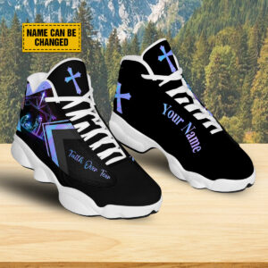 Personalized Jesus Cross Christ Nativity Basketball Shoes, Jesus Nativity Running Shoes, Christian Religious Gift, Shoes With Thick Soles 1