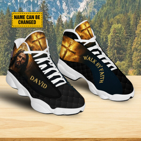 Custom Jesus Walk By Faith Shoes, Christian Basketball Shoes For Men Women, Christ Faith Religious Running Shoes, Gift For Jesus Lovers