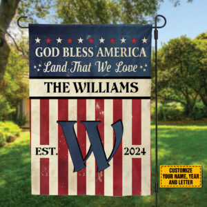 Custom American Flag Jesus & Patriotic Garden Flag - God Bless America Land That We Love