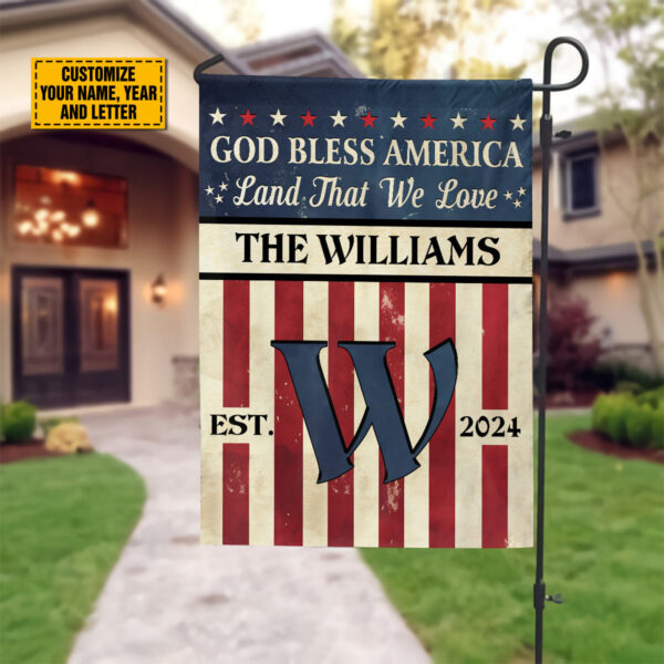 Custom American Flag Jesus & Patriotic Garden Flag – God Bless America Land That We Love