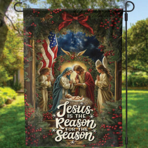 Jesus Nativity Christmas Garden Flag - The Reason for the Season Gift Decor