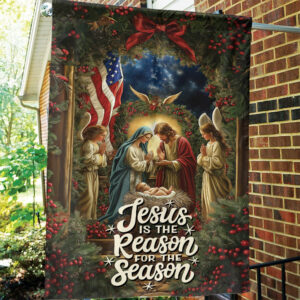 Jesus Nativity Christmas Garden Flag - The Reason for the Season Gift Decor 3