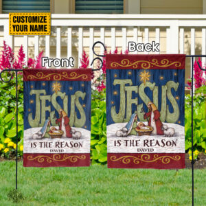 Personalized Jesus Nativity Garden Flag Christmas House Decoration & Gift 3