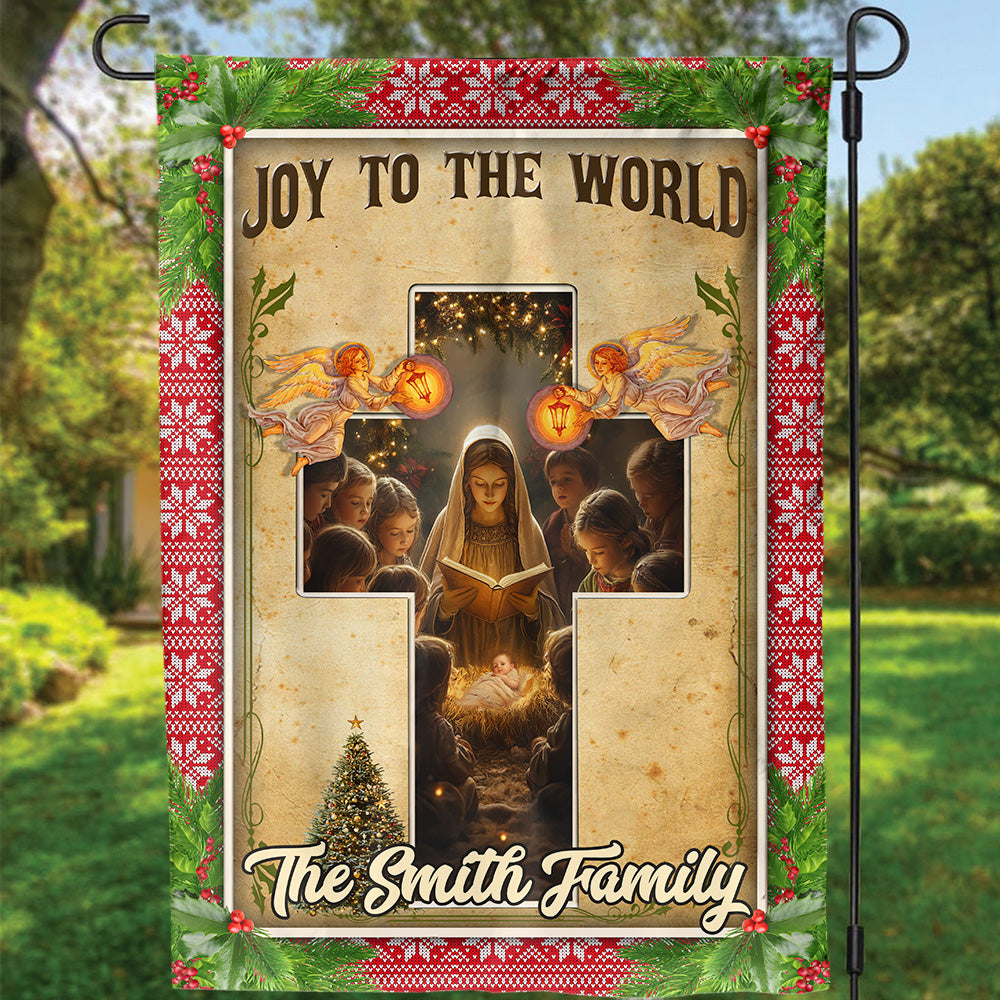 Custom Mary Nativity Jesus Christmas Flag – Joy To The World Garden Flag Gift Custom Mary Nativity Jesus Christmas Flag – Joy To The World Garden Flag Gift