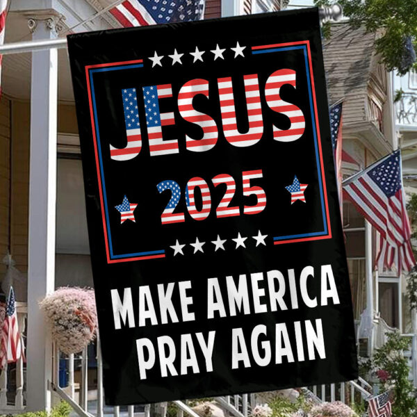 Jesus 2024 American Flag House & Garden Flag Set – Christian Patriotic Decor & Gifts