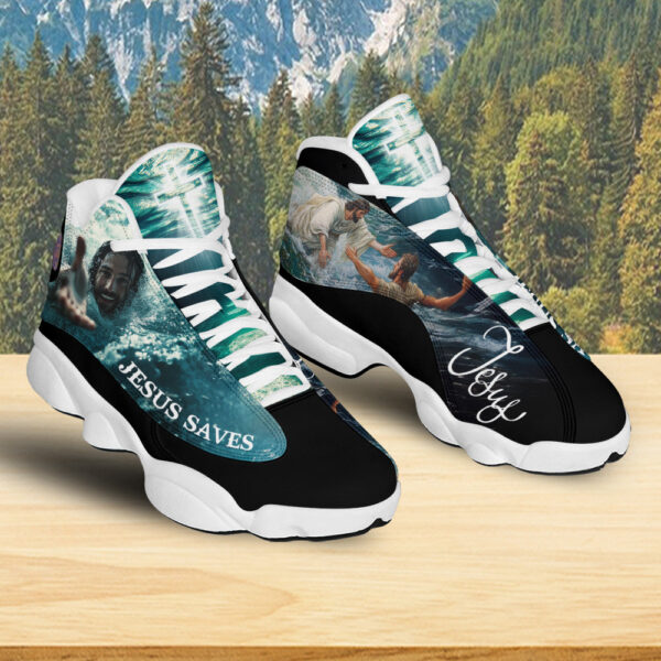 Jesus Takes My Hands Under Water Basketball Shoes, Jesus Saves Running Shoes, Faith Religious Gift Unisex Shoes