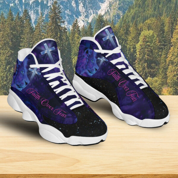 Jesus Lion Cross Basketball Shoes, Let Us Love One Another For Love Comes From God Running Shoes, Faith Religious Gift