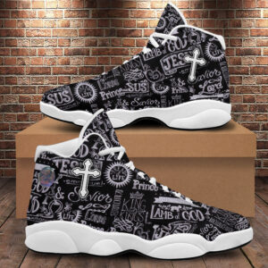 Jesus Christian Basketball Shoes, Christ Cross Running Shoes, Religious Gift For God Prayer, Unisex Basketball Shoes