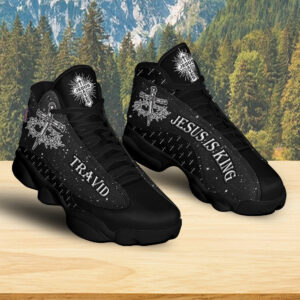 Personalized Jesus Is King Basketball Shoes, Jesus Saves Running Shoes, Christian Cross Footwear Unisex, Faith Gift