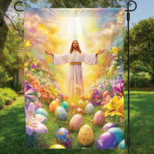 Jesus Easter Garden Flag - Happy Easter Day House Flag for Yard Decor & Religious Gift