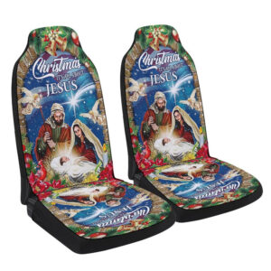Nativity of Jesus Christmas Car Seat Covers: All About Jesus Car Decor Gift