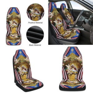 Jesus Family O Holy Night Christmas Car Seat Cover - Festive Car Decor Gift 1