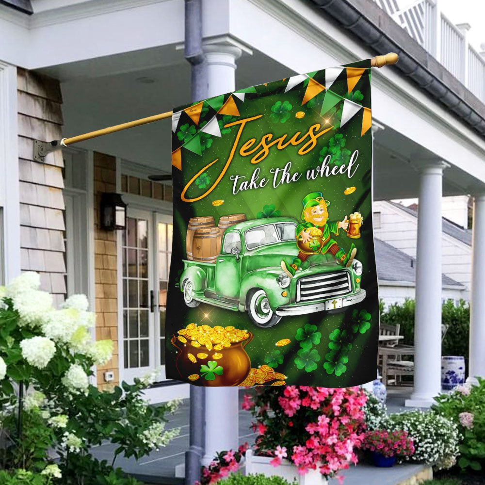 Christian Garden Flags for St Patrick s Day – Jesus Take The Wheel Flag Cross & Faith Decor Christian Garden Flags for St Patrick s Day – Jesus Take The Wheel Flag Cross & Faith Decor