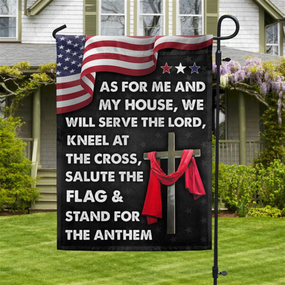 Jesus Cross American House Flags: Serve The Lord Christian Scripture Garden Banner Jesus Cross American House Flags: Serve The Lord Christian Scripture Garden Banner