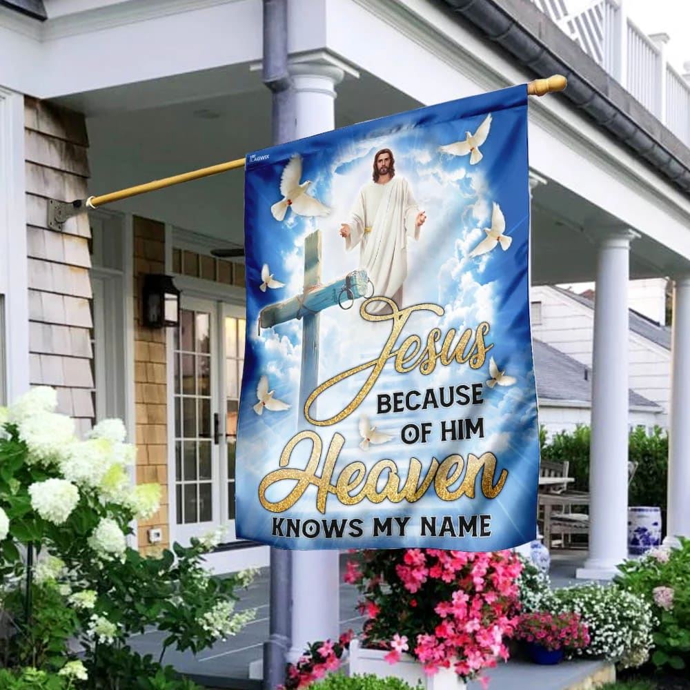 Jesus Heaven Knows My Name Outdoor Christian House Flag Scripture Garden Banner Jesus Heaven Knows My Name Outdoor Christian House Flag Scripture Garden Banner