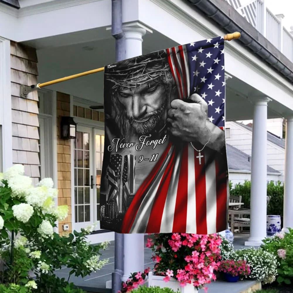 God Bless America 911 Jesus Never Forget House Flags – Christian & Scripture Garden Banners God Bless America 911 Jesus Never Forget House Flags – Christian & Scripture Garden Banners