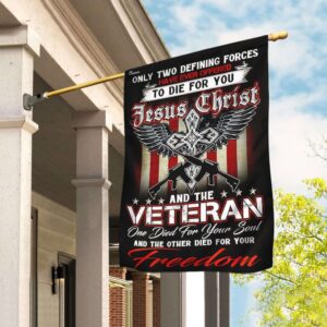 Christian Jesus Veteran House Flags: Scripture Garden Banner & Christian Flag