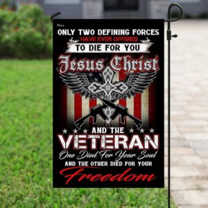 Christian Jesus Veteran House Flags: Scripture Garden Banner & Christian Flag 3