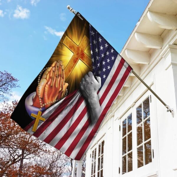 Christian Jesus Pray For America House Flags – Scripture Garden Banner