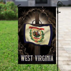 West Virginia Cross Jesus House Flag Outdoor Christian Scripture Garden Banner 3