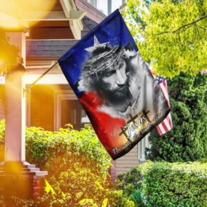 Texas Jesus House Flag Outdoor Religious Christian Scripture Garden Banner