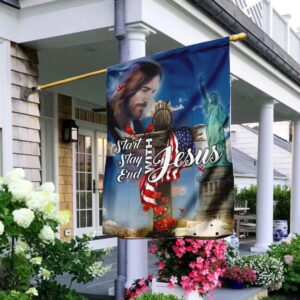 The Day Of Jesus House Flag Outdoor Religious Christian Scripture Garden Banner