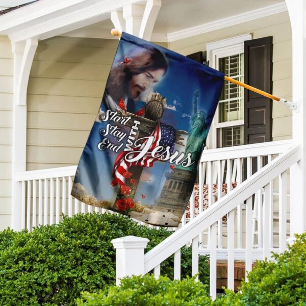 The Day Of Jesus House Flag Outdoor Religious Christian Scripture Garden Banner