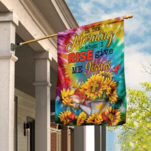Sunflowers and Jesus House Flag - Outdoor Religious Christian Scripture Garden Banner
