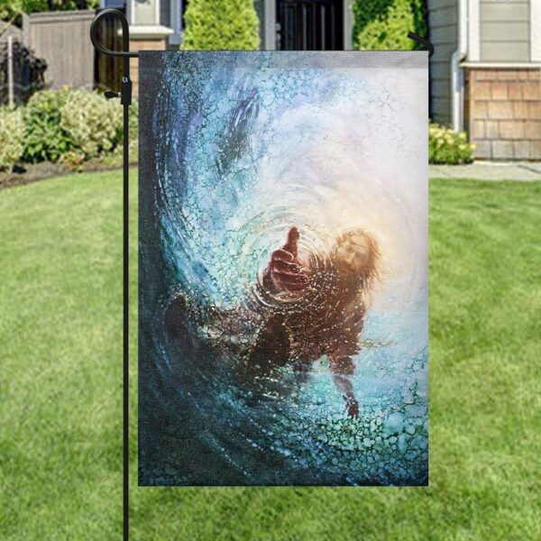 Hand of God Jesus Garden Flag Christian s Welcome Scripture Banner