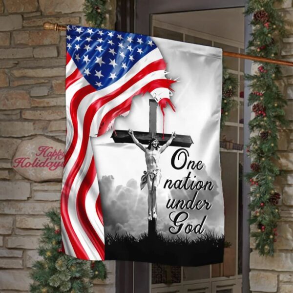 Jesus Christian Cross American House Flag Set Christian & Scripture Garden Banner