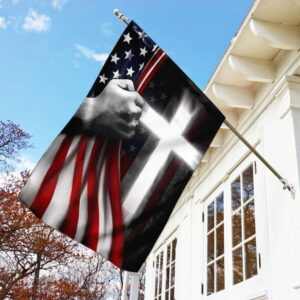 Christian House Flags: One Nation Under God Jesus American Garden Banner 1