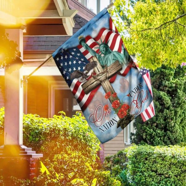 Jesus Cross House Flag: Outdoor Religious Christian Scripture Garden Banner