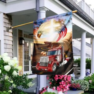Jesus Take The Wheel House Flag - Christian Scripture Garden Banner