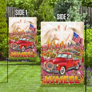 God s Glory House Flag - Jesus Take The Wheel Christian Scripture Garden Banner 3
