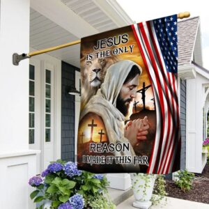 Jesus Is The Reason American House Flag - Christian Scripture Garden Banner
