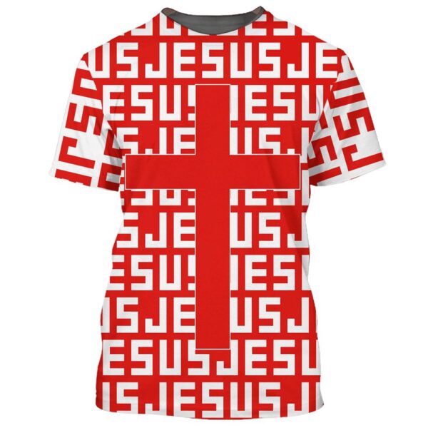 Red Jesus Cross 3D T-Shirt: Perfect Christian Gift Jesus Shirt