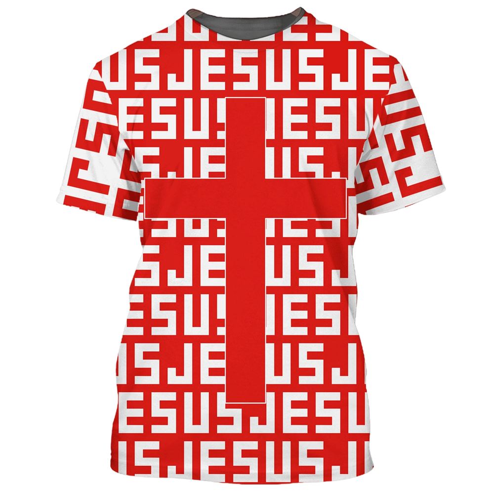 Red Jesus Cross 3D T-Shirt: Perfect Christian Gift Jesus Shirt Red Jesus Cross 3D T-Shirt: Perfect Christian Gift Jesus Shirt