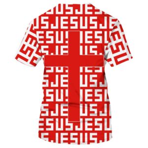 Red Jesus Cross 3D T-Shirt: Perfect Christian Gift Jesus Shirt 1