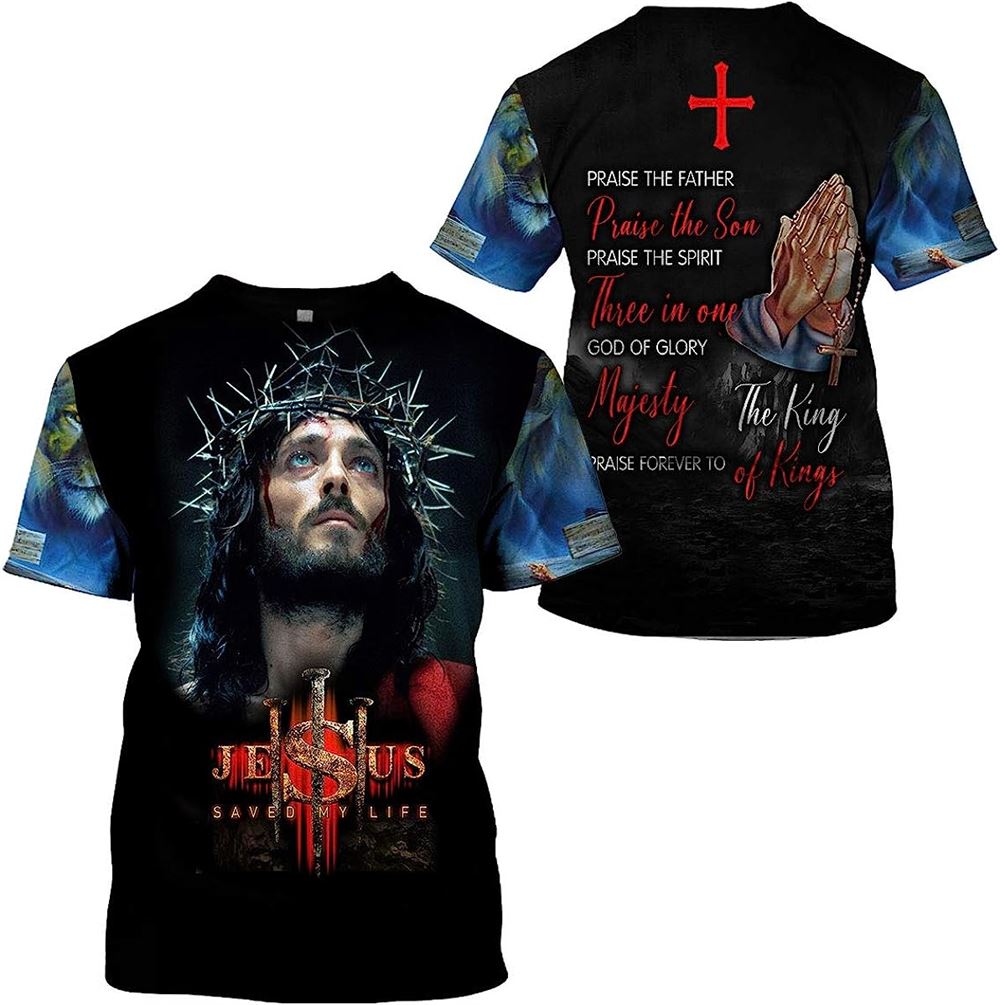 Jesus Saved My Life Crown Of Thorns 3D T-Shirt – Perfect Gift For Christians Jesus Saved My Life Crown Of Thorns 3D T-Shirt – Perfect Gift For Christians