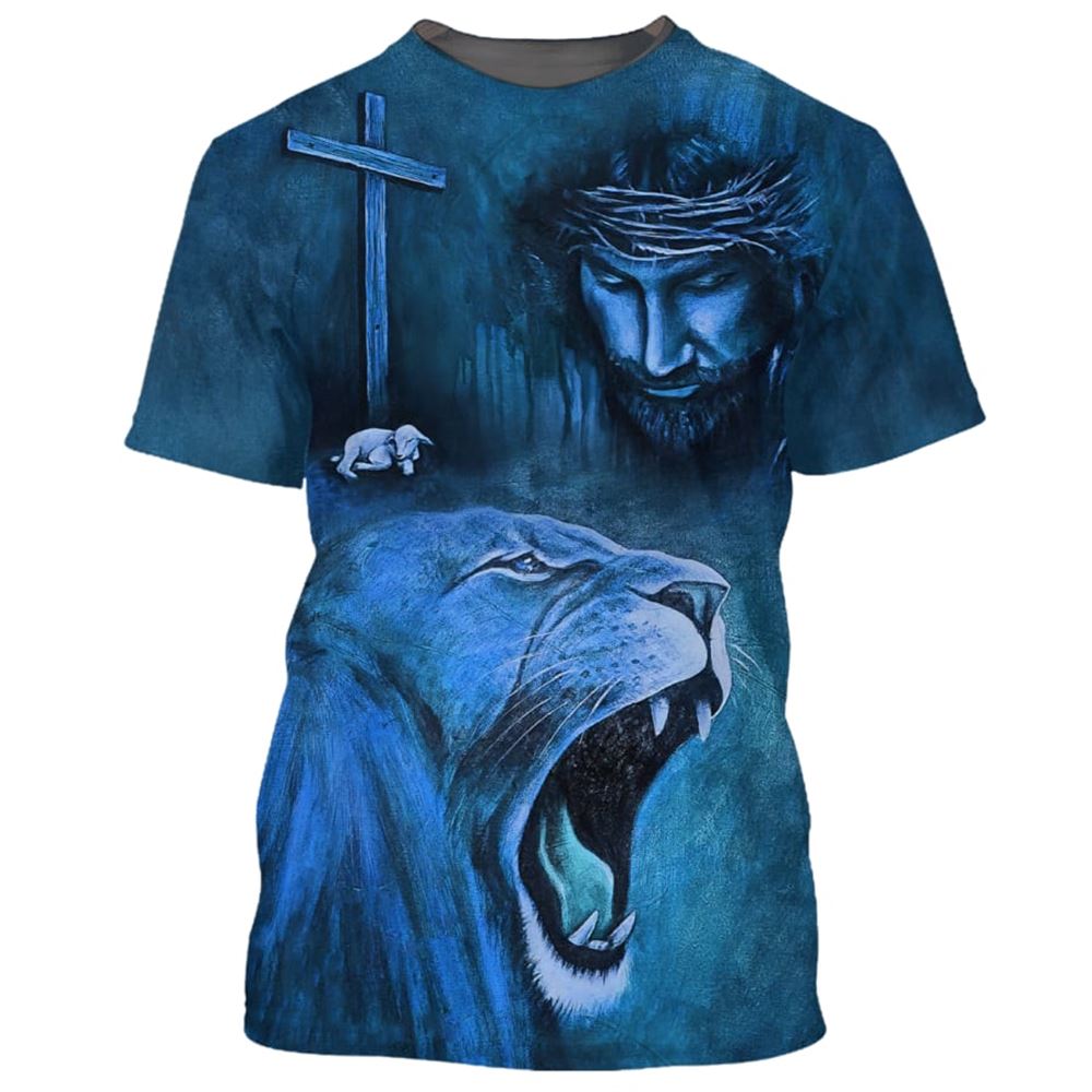 Christian Jesus Lion of Judah 3D T-Shirt – Unique Gift for Believers Christian Jesus Lion of Judah 3D T-Shirt – Unique Gift for Believers