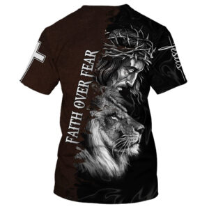 Jesus and the Lion of Judah 2 All Over Print 3D T-Shirt - Perfect Christian Gift 1