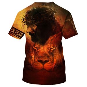 Jesus And The Lion 1 All Over Print 3D T-Shirt - Gift For Christian 1