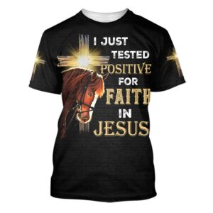Faith-Inspired Horse 3D T-Shirt: Gift for Christians Jesus Shirt
