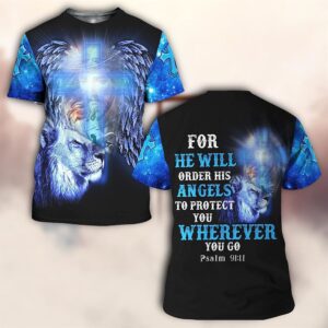 Christian Lion Cross 3D T-Shirt: Gift For Jesus Fans 1